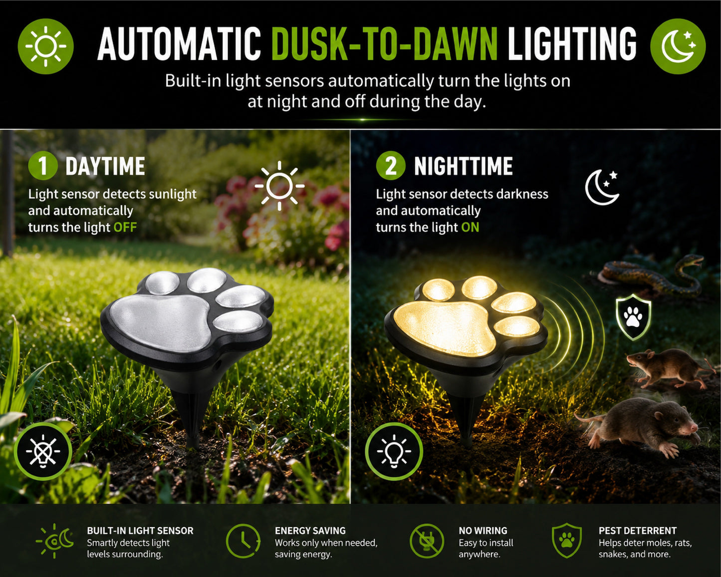 Willow & Home™ PawGuard Solar Lawn Lights Pest Repeller