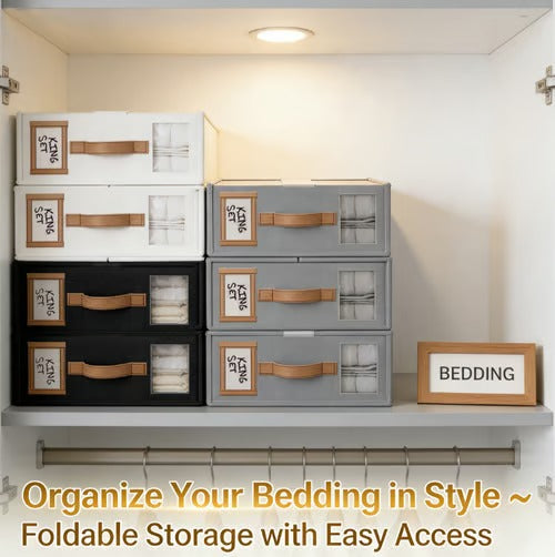 Foldable Sheet Storage Set – Keep Your Bedding Organized and Neat