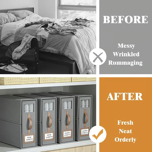 Foldable Sheet Storage Set – Keep Your Bedding Organized and Neat