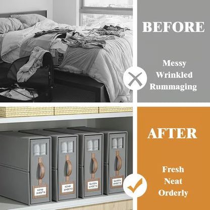 Foldable Sheet Storage Set – Keep Your Bedding Organized and Neat